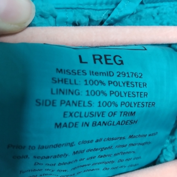 L. L. Bean Blue Green Quilted Fleece Lined Full Zip Sleeveless Vest Size Large - Picture 16 of 16